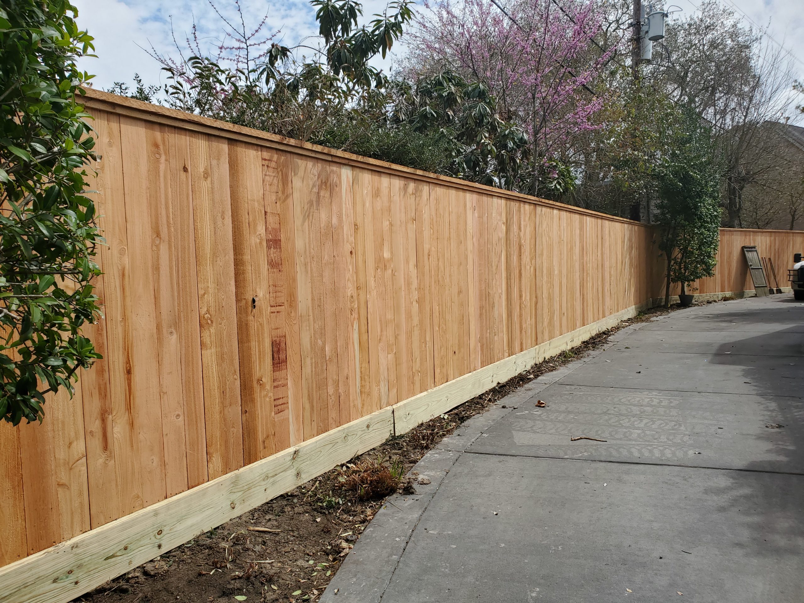 Rustic Wood Fence with Horizontal Panels