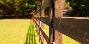 Wooden Fence with Clear Blue Sky