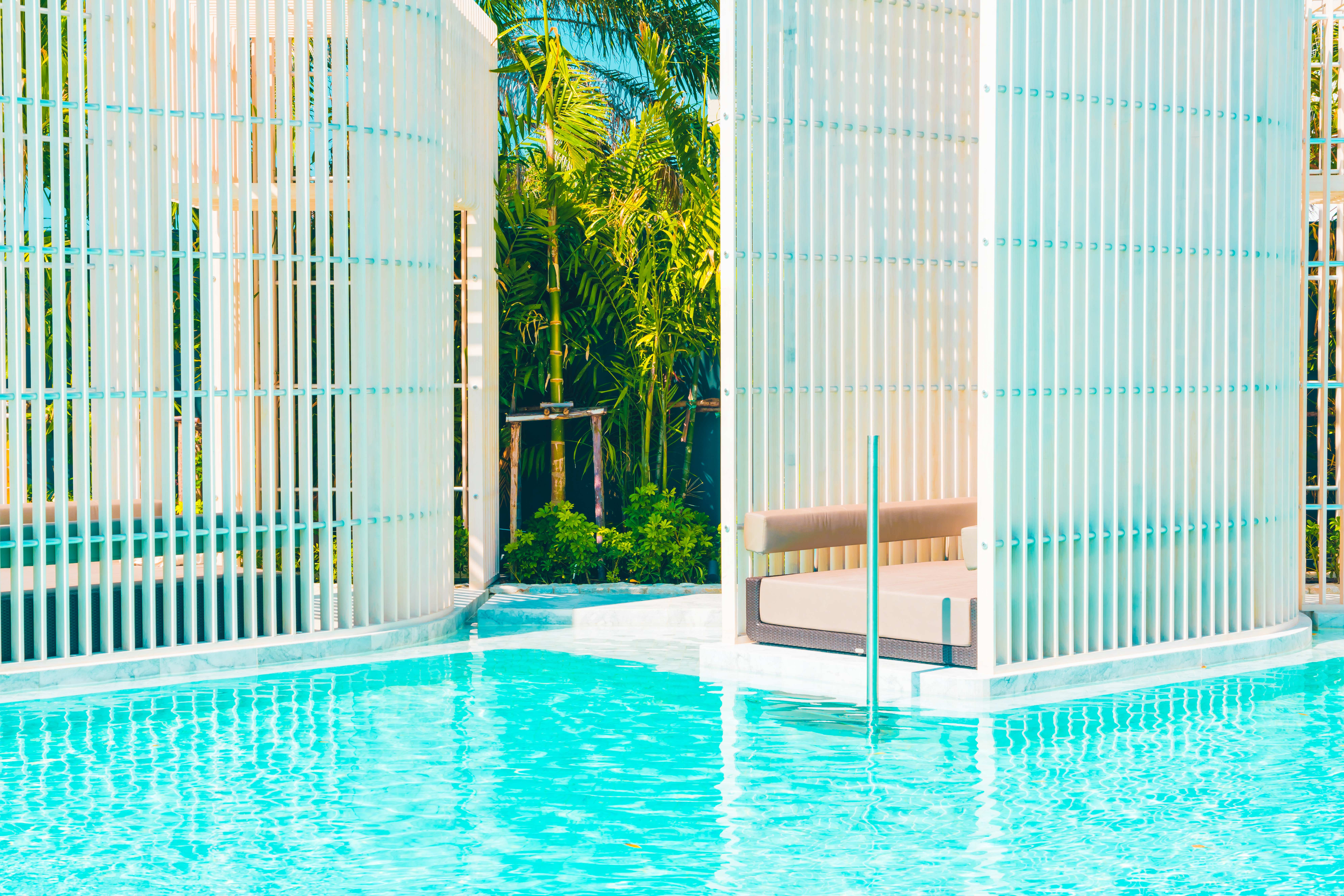 Luxury pool with modern landscaping Luxury pool with modern landscaping
